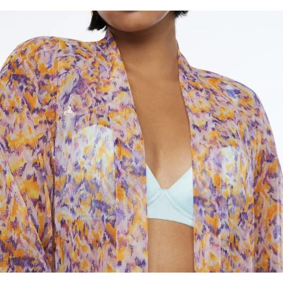 SAVAGE X FENTY CYBER CAT LONG ROBE Sharp Blue Panty Bra 3 PC SET LOT XL / 1X - Picture 7 of 12